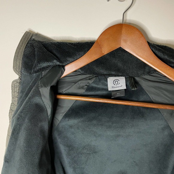 Champion Khaki Green Activewear Zip Jacket Women’s XS - Soft Fleece Upper Lining - Picture 9 of 12